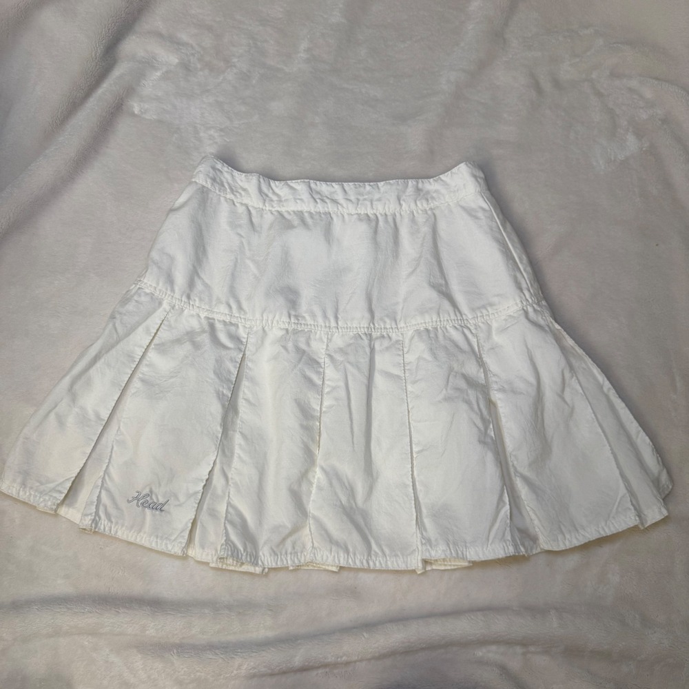 Head Sportswear White Pleated Tennis Skirt Mini Size 8 Vintage Activewear Skort‎